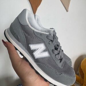 New Balance Grey Mesh & Suede Sneaker with White 'N' Logo